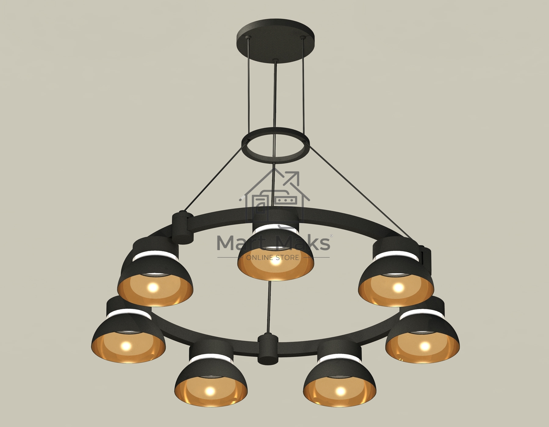 Светильник Ambrella light XR92051402/7 SBK/PYG/CL черный песок/золото желтое полированное/прозрачный GX53 (A9205,C9238,N8145)