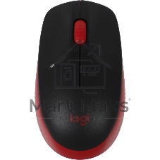 Мышь беспроводная Logitech M190 черный/красный, 1000 dpi, радиоканал, USB, кнопки - 3
