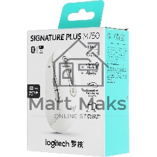 Мышь беспроводная Logitech M750 белый, 4000 dpi, радиоканал, Bluetooth, USB, кнопки - 5