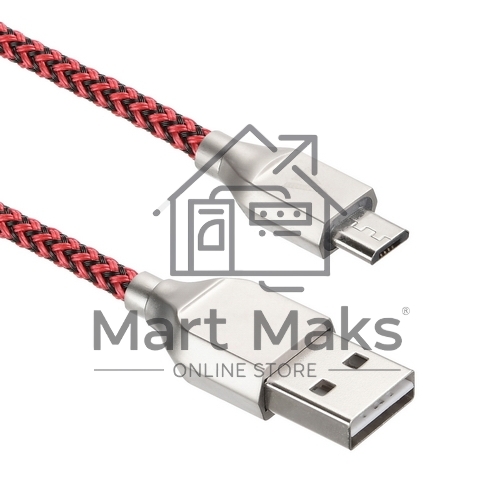 Кабель USB ACD-Titan MicroUSB ~ USB-A Нейлон, 1м, красно-черный (ACD-U927-M1R)