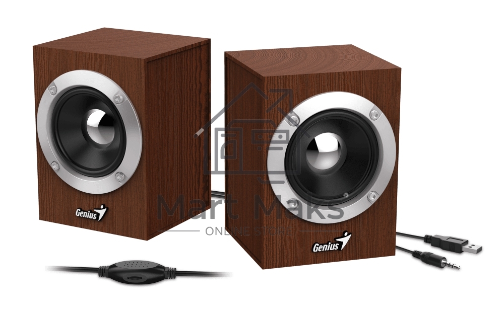 Колонки GENIUS SP-HF280 wooden USB Проводной пульт регулировки громкости для легкого управления