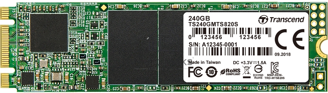 Накопитель SSD Transcend MTS820, 240GB, M.2, SATA III, R/W 550/420