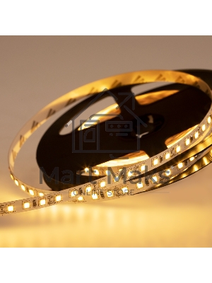 Лента светодиодная 12 В, 8 мм, IP23, SMD 2835, 120 LED/m, 12 V, цвет свечения теплый белый (3000 K)