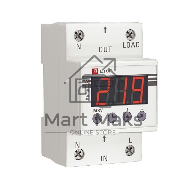 Реле напряжения с дисплеем MRV 40А PROxima EKF MRV-40A