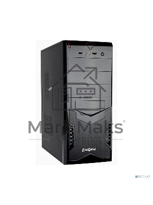 Компьютерный корпус Miditower ExeGate CP-601 Black, ATX, (CP500W, 80мм), 2*USB, Audio