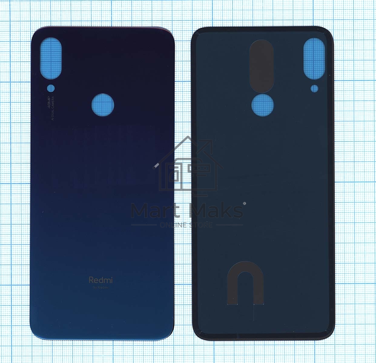 Задняя крышка для Xiaomi Redmi Note 7 Pro голубая