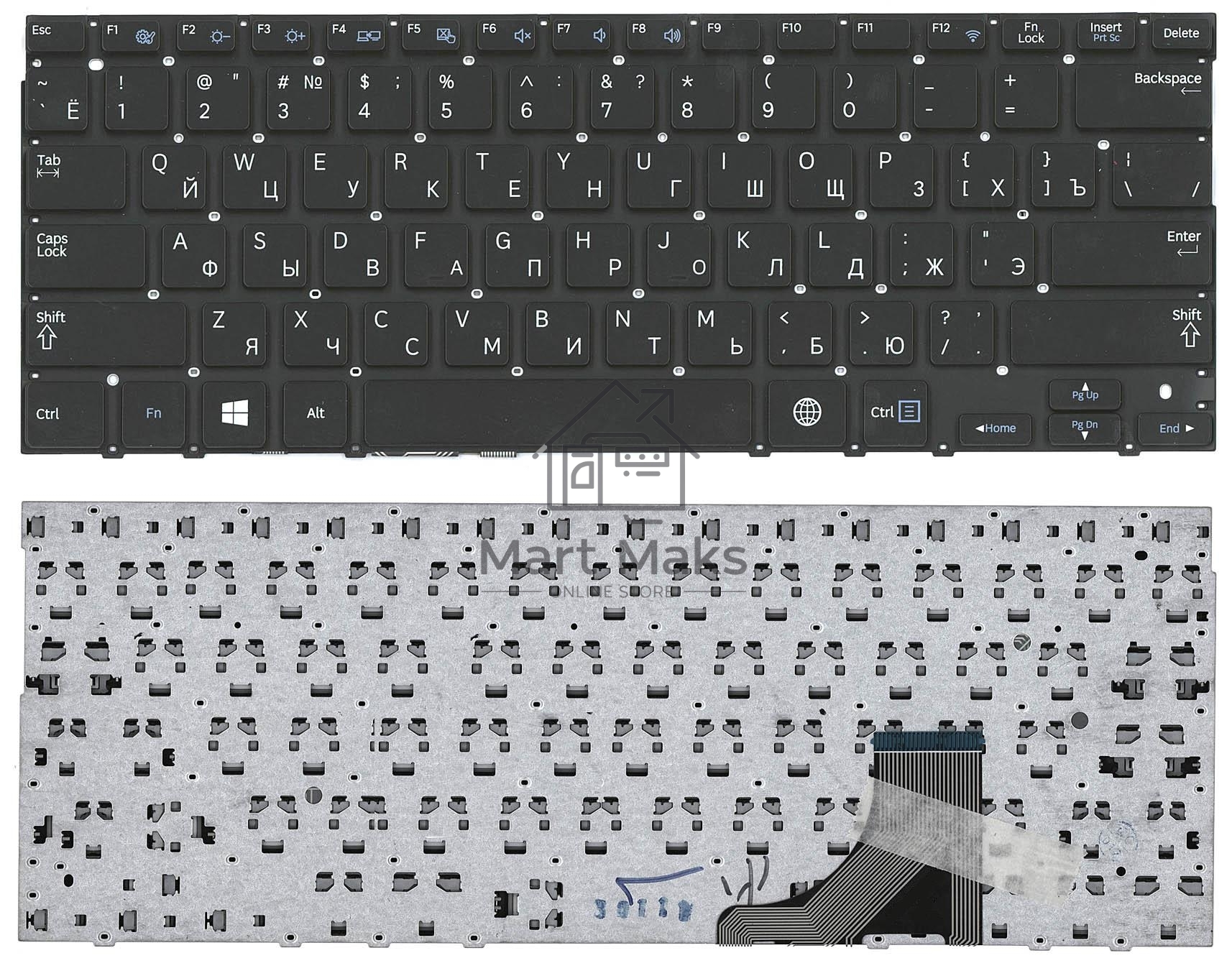 Клавиатура для ноутбука Samsung 530U3B 530U3C, черная
