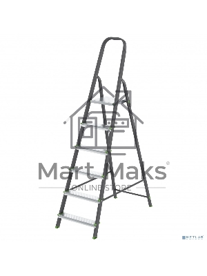 Стремянка, 6 ступеней, стальной профиль, алюминиевые ступени, Россия Сибртех 97956