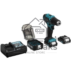 Дрель-шуруповерт Makita DF333DWYE, 12 В, 1.5 Ач, 30 Нм, щеточный