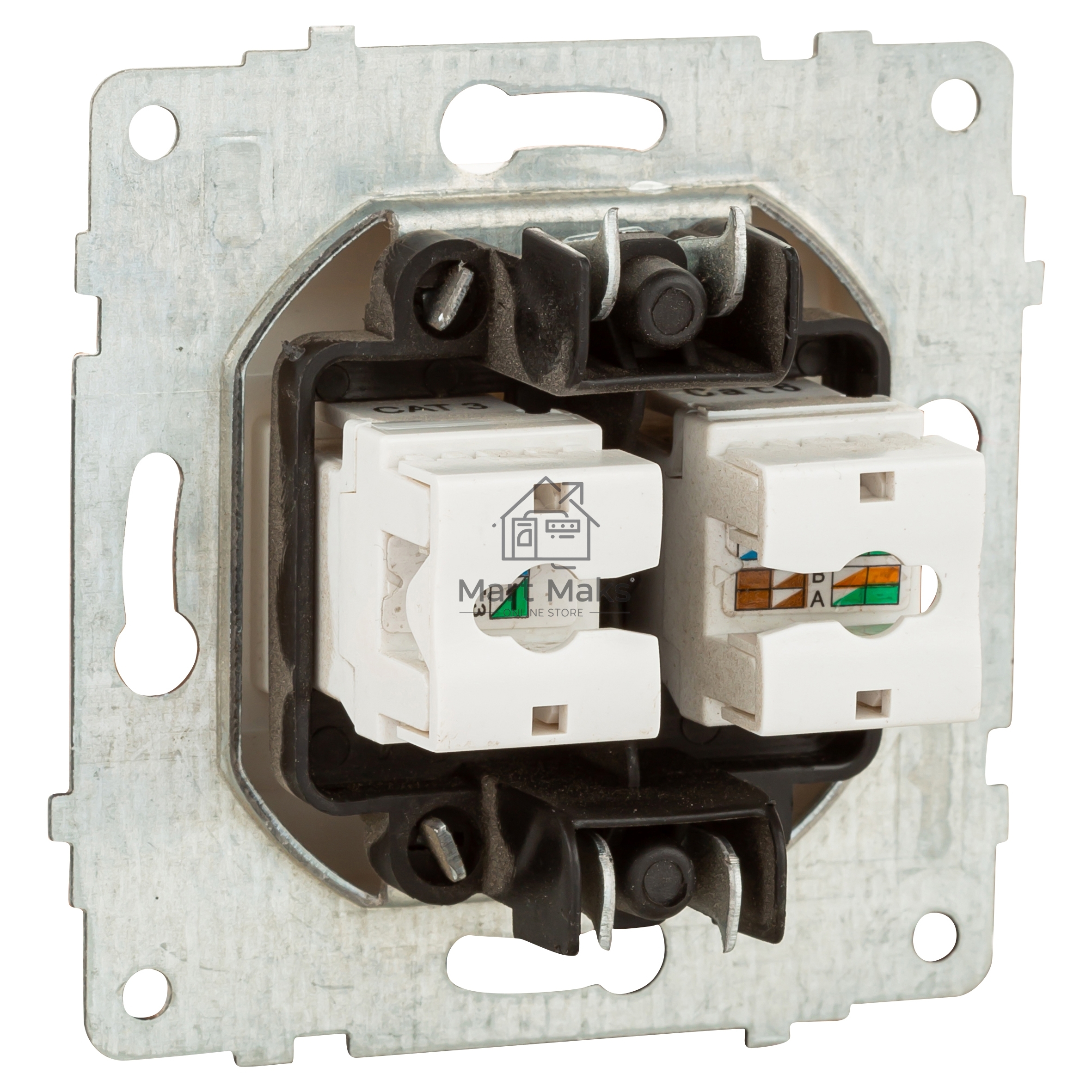 Ovivo Механизм роз. комп. 2-местн. (RJ45 CAT6), белый, 600-000301-230