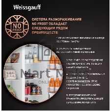 Холодильник Weissgauff WSBS 500 Inverter NoFrost Black двухкамерный 270/180л морозилка слева, No Frost, Side by Side