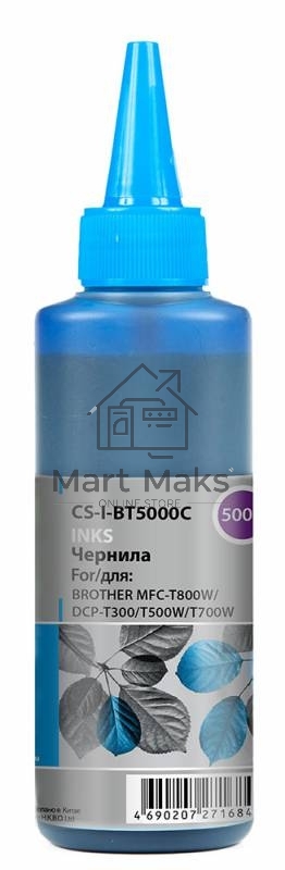 Чернила Cactus CS-I-BT5000C голубой 100мл для Brother DCP-T300, DCP-T500W,DCP-T700W, MFC-T800W