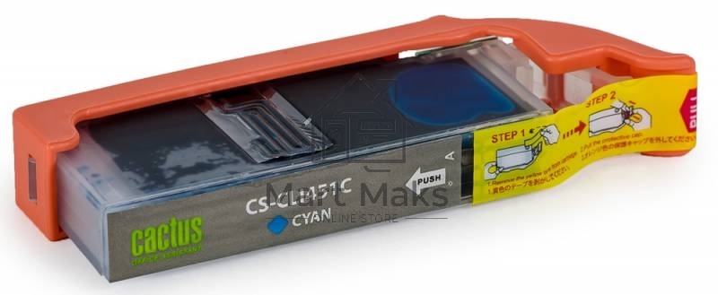 Картридж струйный Cactus CS-CLI451C голубой (10,2 мл) для Canon MG 6340/5440/IP7240