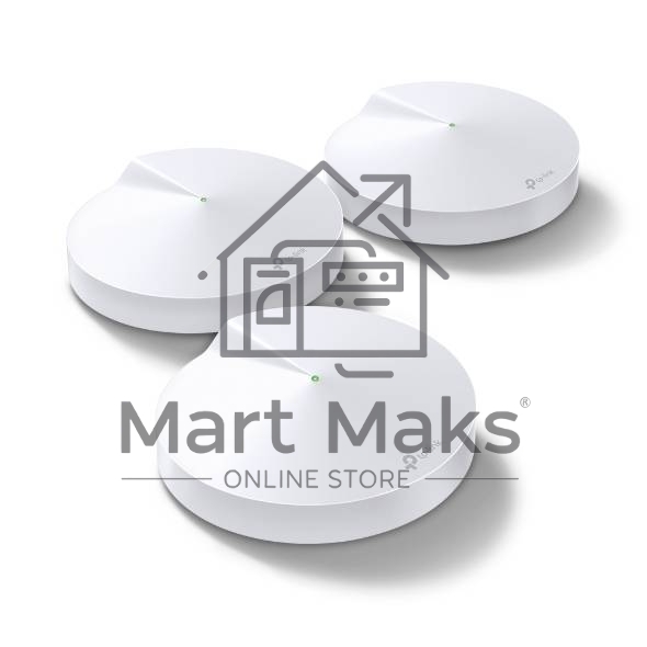 Маршрутизатор TP-Link TP-Link DECO M5(3-PACK) AC1300 Домашняя Wi-Fi система, чипсет Qualcomm, два диапазона (Dual-Band), поддержка стандартов 802.11ac/a/b/g/n, 717 МГц четырёхъядерный процессор, Bluetooth 4.2, 2 гигабитных порта Ethernet, 1 порт USB Type-