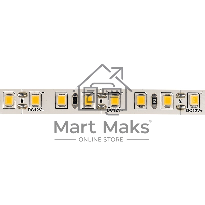 Лента LED 12 В, 8 мм, IP23, SMD 2835, 120 LED/m, 12 V, цвет свечения теплый белый (3000 K)