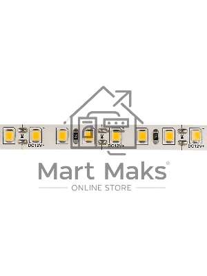 Лента светодиодная 12 В, 8 мм, IP23, SMD 2835, 120 LED/m, 12 V, цвет свечения теплый белый (3000 K)