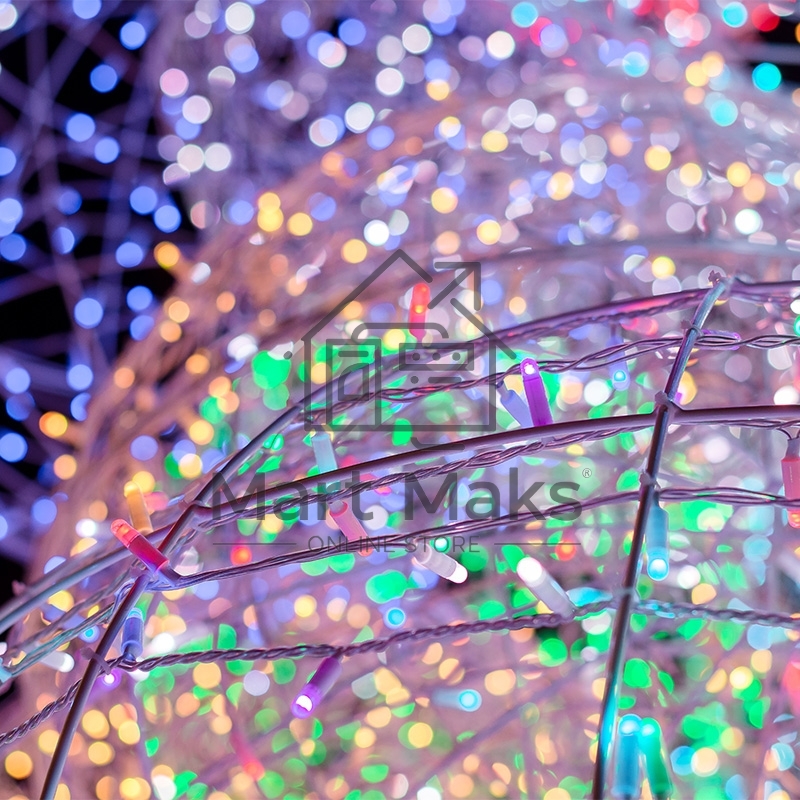 Гирлянда Нить 10м, 100 LED, RGB. свечение с динамикой (при использовании контроллера), 230 В
