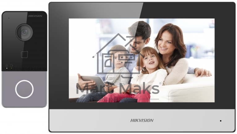 Комплект домофона Hikvision DS-KIS603-P(C) серебристый