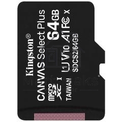 Флеш карта microSDHC 64GB microSDXC Class10 Kingston <SDCS2/64GBSP> Class10 UHS-I Canvas Select up to 100MB/s