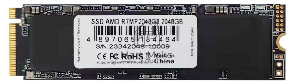 Накопитель SSD AMD Radeon R7MP2048G8 2Tb, M.2 2280, PCIe 4.0 x4, NVMe, R/W 5100/4600