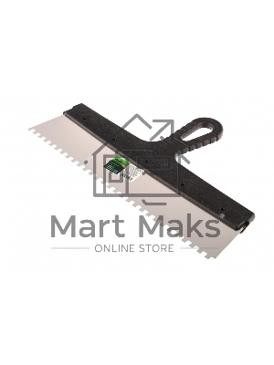 Шпатель из нержавеющей стали Сибртех 350 мм, зуб 6х6 мм, пластмассовая рукоятка