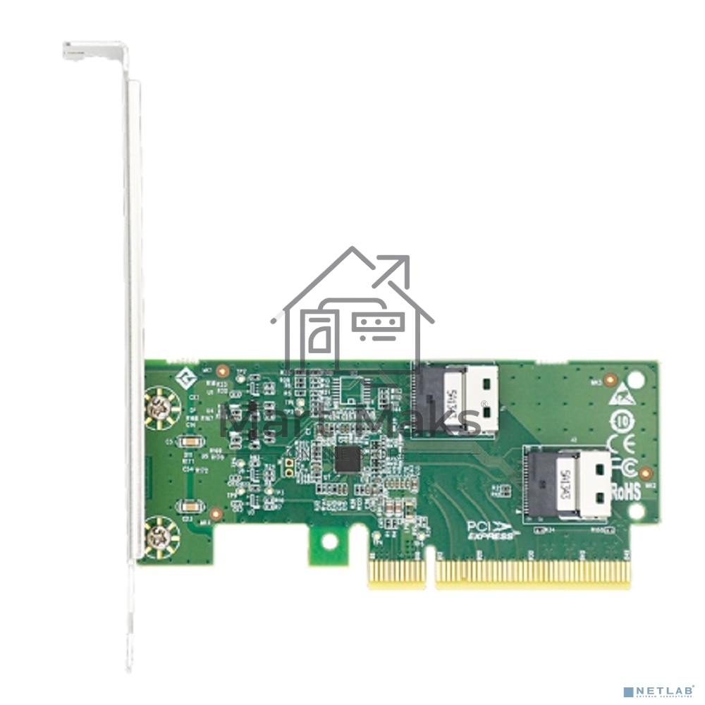 Адаптер для SSD PCIe x8 to Two SlimSAS SFF-8654 4i Adapter