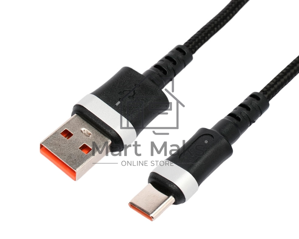 Кабель USB2.0 Cablexpert CCP-USB2-AMCM-66W-1M, AM/Type-C, 6A, 66Вт, QC3.0, медь, 1м, черный, пакет