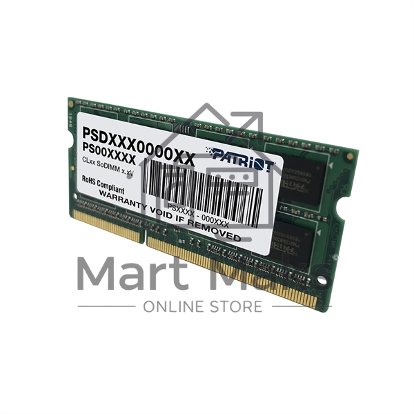 Оперативная память Patriot, DDR3, 4GB (1x4 GB), 1333 MHz, CL9, SO-DIMM