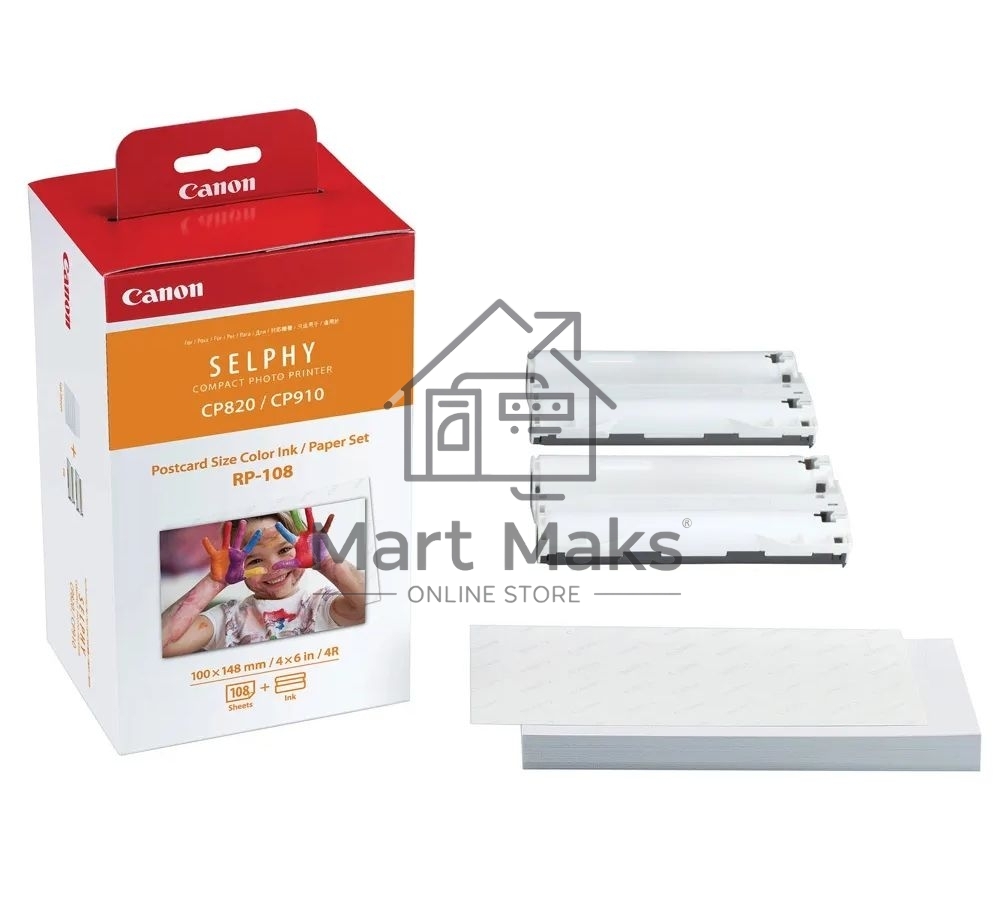 Набор Canon RP-108 (8568B001) бумага (10x15см) и цветные красители для SELPHY CP1200. 108 страниц.
