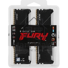 Оперативная память Kingston Fury Beast, DDR4, 32GB (2x16GB), 3200MHz, CL16, DIMM, с радиатором, RGB, черный