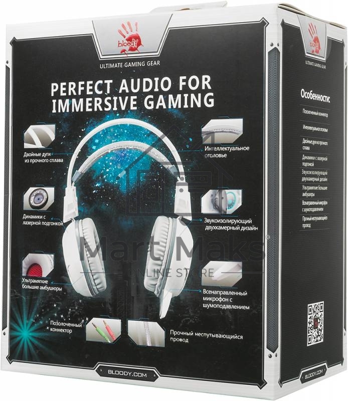 Гарнитура A4Tech Bloody G300 черный/красный (2.2м)