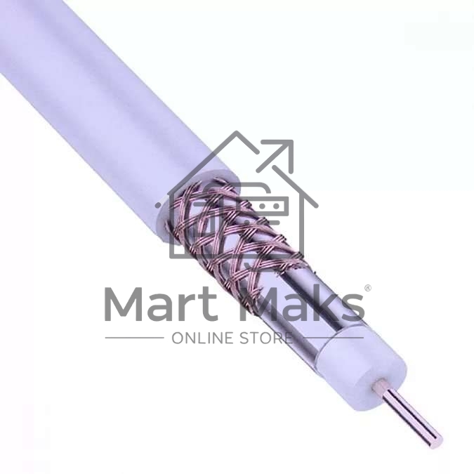 Кабель коаксиальный Rexant RG-6U+Cu, 75 Ом, Cu/Al/Cu, 64%, бухта 100 м, белый