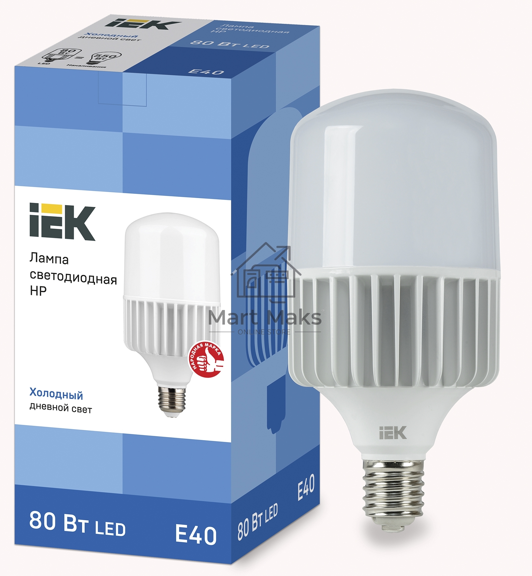 Лампа светодиодная IEK LLE-HP-80-230-65-E40 HP 80Вт 230В 6500К E40
