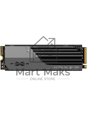 Накопитель SSD SiliconPower XS70, 4Tb, PCIe 4.0 x4, M.2 2280, NVMe, R/W 7300/6800, с радиатором