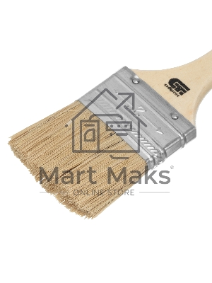 Кисть плоская 50 мм, натуральная щетина, деревянная ручка Сибртех