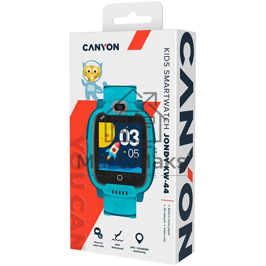 Смарт-часы CANYON Jondy KW-44, 1.44''IPS 240*240, ASR3603S, Nano SIM, 192+128MB+512MB TF Card зеленый