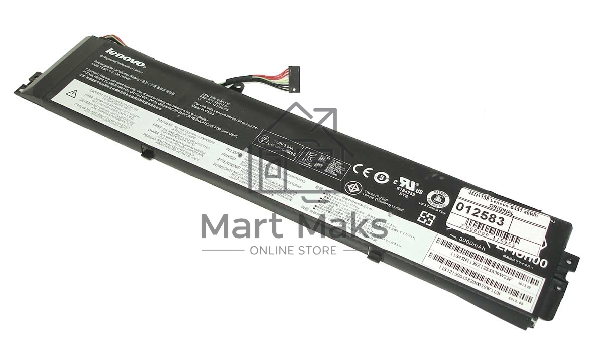 Аккумуляторная батарея для ноутбука Lenovo S431 14.4 V 46Wh черный