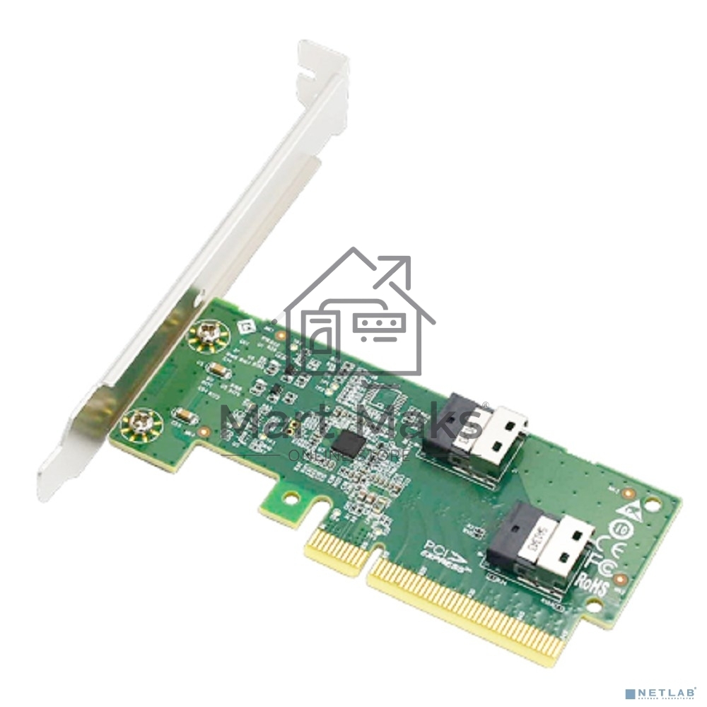 Адаптер для SSD PCIe x8 to Two SlimSAS SFF-8654 4i Adapter