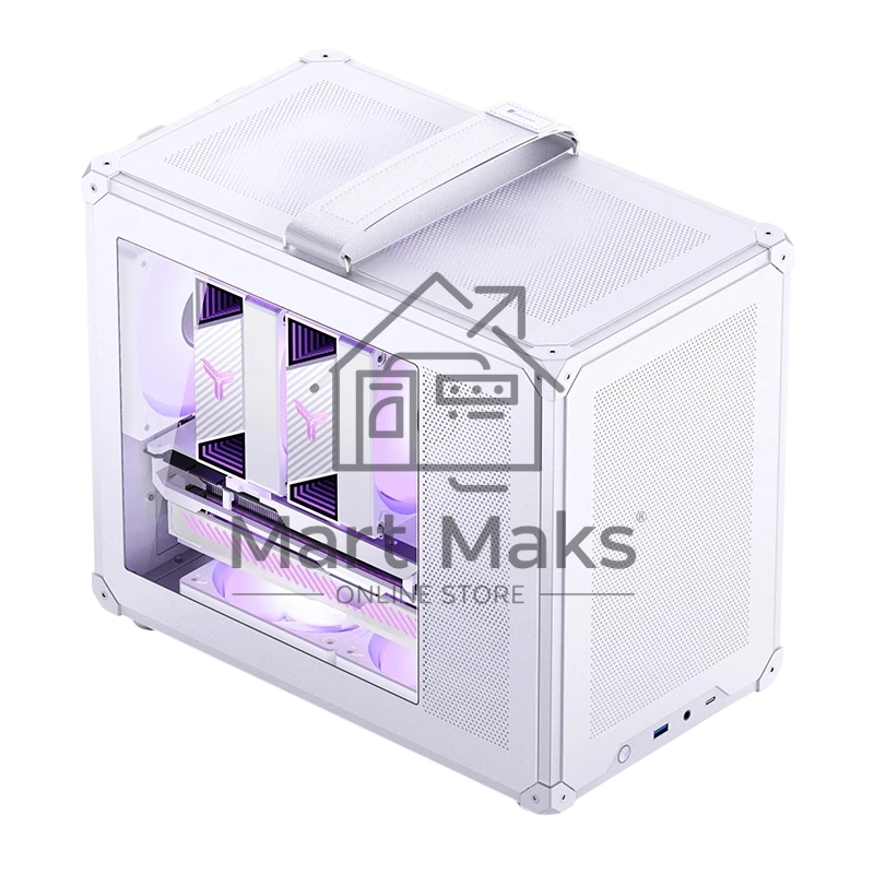 Корпус без блока питания JONSBO C6 MAX Handle, Mini-Tower, TG, no fan, 1xUSB-A 3.0 + 1xUSB-C 3.1, mATX, mITX White