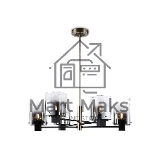 Люстра Ambrella light LH57041/6 BK/DBS/SM черный/темная латунь/дымчатый E14/6 max 40W D690*690