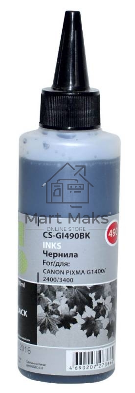 Чернила Cactus CS-GI490BK черный 100мл для Canon Pixma G1400/G2400/G3400
