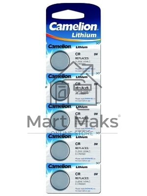 Элемент питания литиевый Camelion CR CR2016 BL-5 (блист.5шт)
