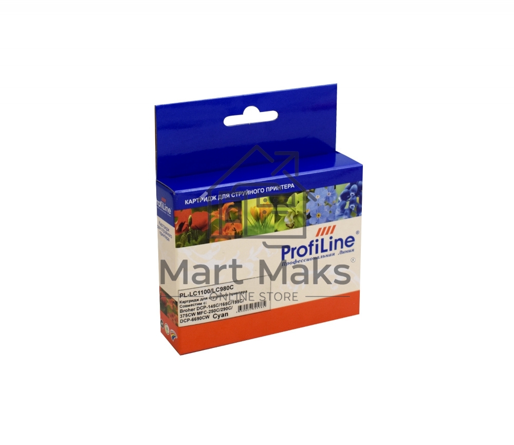 Картридж ProfiLine струйный для принтеров Brother LC1100/LC980C DCP -145C/165C/195С/375CW MFC-250C/290C/DCP-6690CW Cyan водн