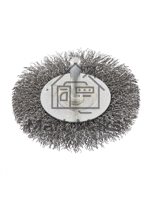 Щетка для дрели Сибртех 75 мм, плоская со шпилькой, витая проволока 0,3 мм