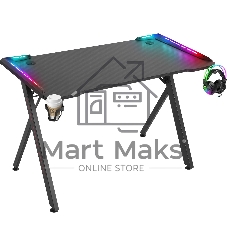 Стол игровой Defender Gamer RGb, подвес круж+гарн., черный, 120