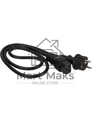 Шнур питания Lanmaster C19-Schuko прямая, 3х1.5, 220В, 16А, черный, 3 метра