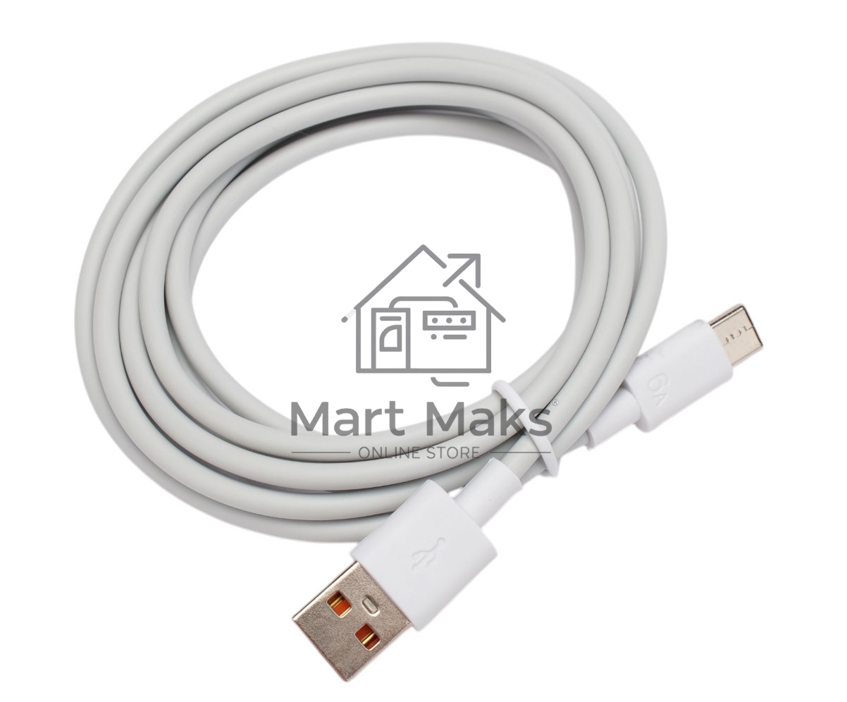 Кабель USB2.0 Cablexpert CC-USB2-AMCM-66W-1.8M-W, AM/Type-C, 6A, 66Вт, QC3.0, 1.8м, медь, белый, пакет