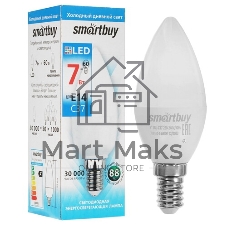Лампа светодиодная Smartbuy 7W/6000/E14 (SBL-C37-07-60K-E14)