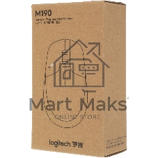 Мышь беспроводная Logitech M190 черный/красный, 1000 dpi, радиоканал, USB, кнопки - 3