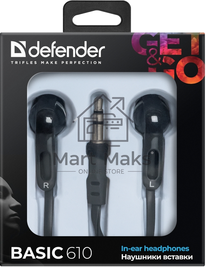 Наушники Defender Basic-610 кабель 1,1 м черный